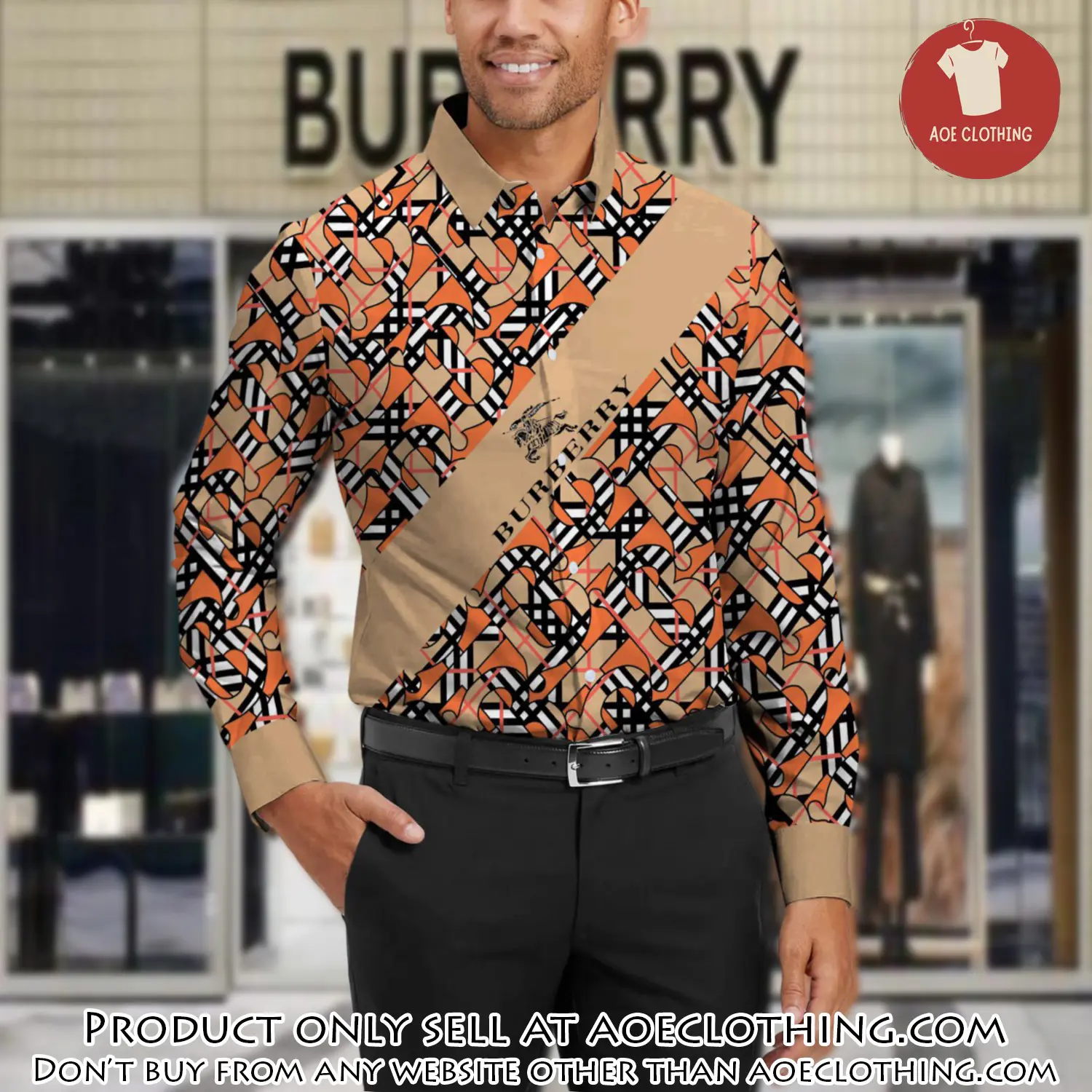 Burberry long sleeves button down shirt for elegant men lsb1017 aoe2346066